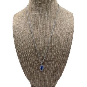 Bomb Party Necklace She’s Adored Blue Sapphire Silver Tone